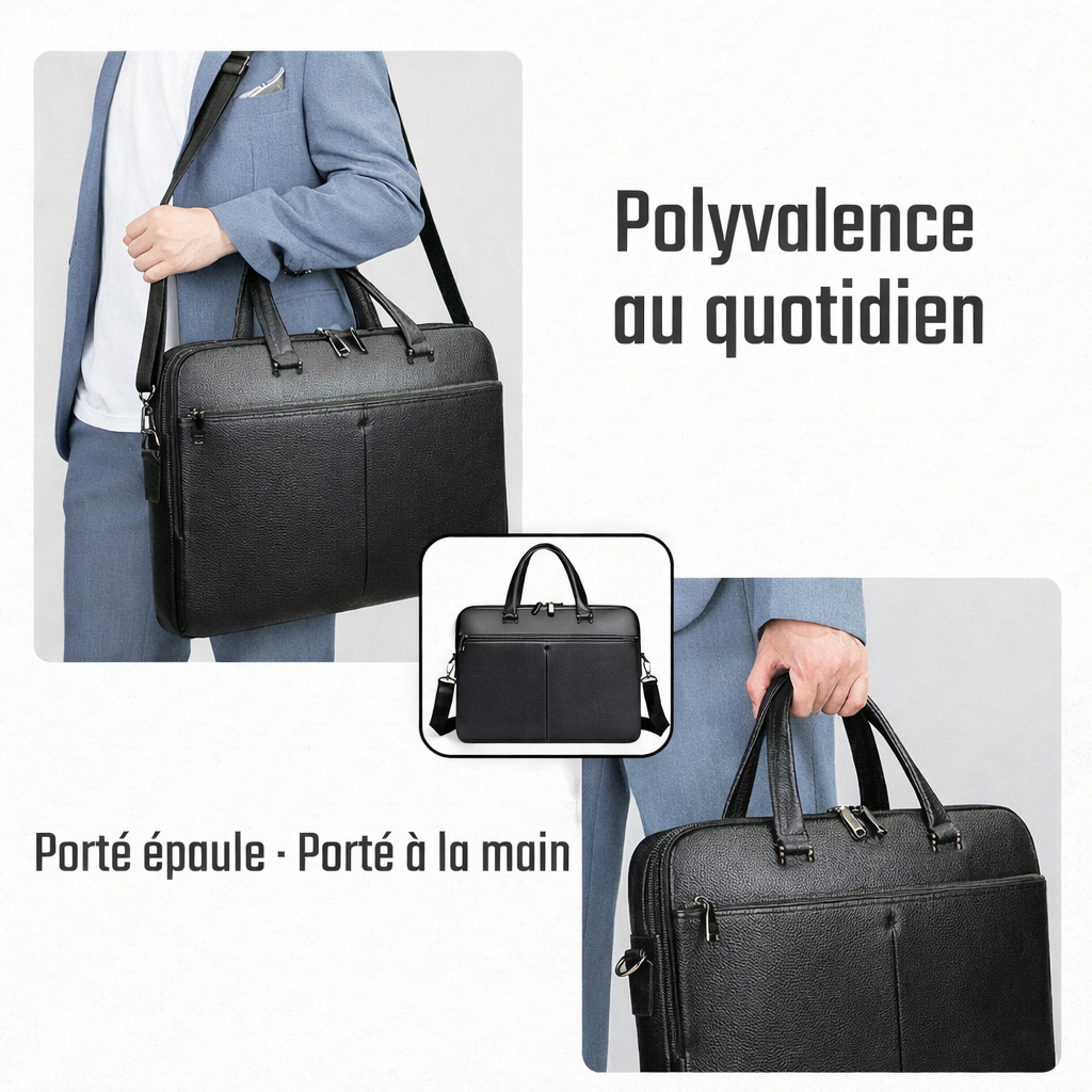 Porte-documents business en cuir pleine fleur – Ordinateur 16 & 17 pouces