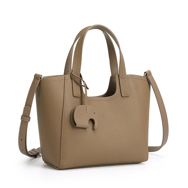 Petit sac cabas Louise en cuir de vachette grainé