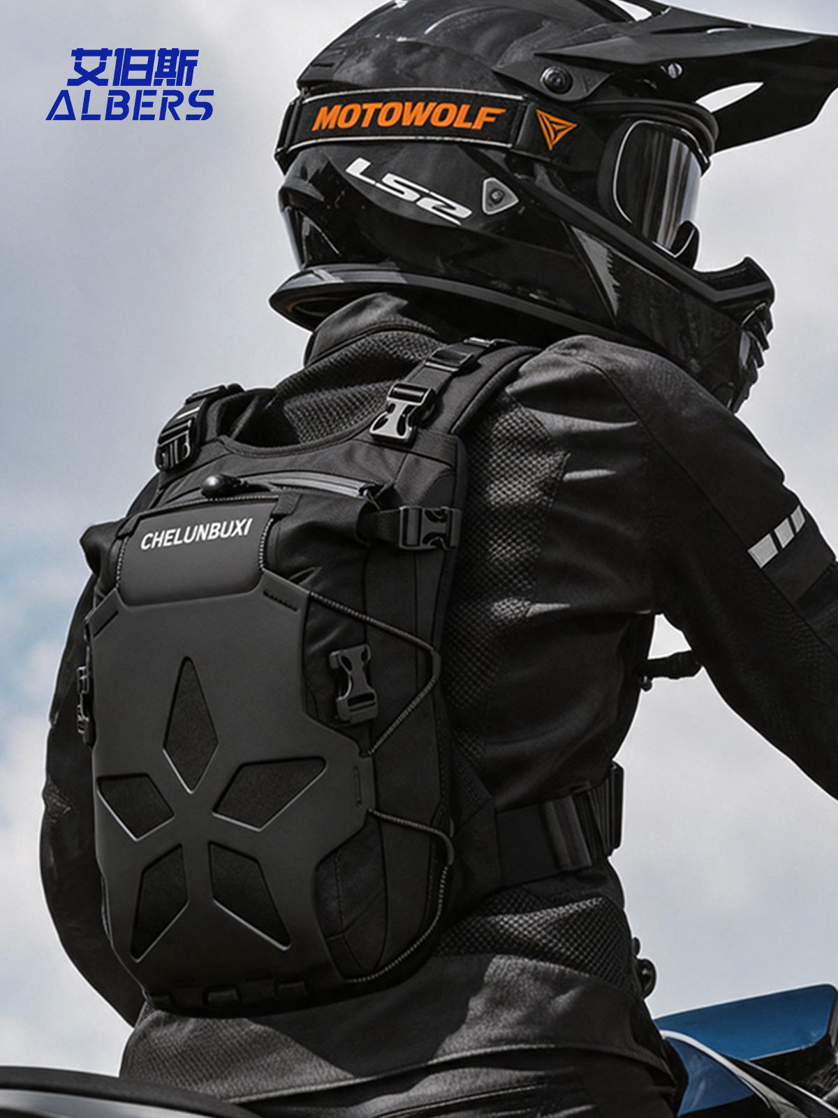 Sac à dos moto Compact en tissu Oxford, à harnais réglable