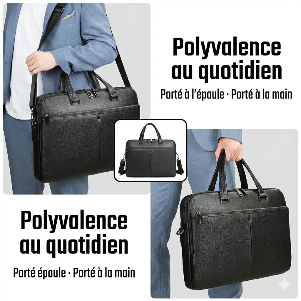 Porte-documents business en cuir pleine fleur – Ordinateur 16 & 17 pouces UniversBags