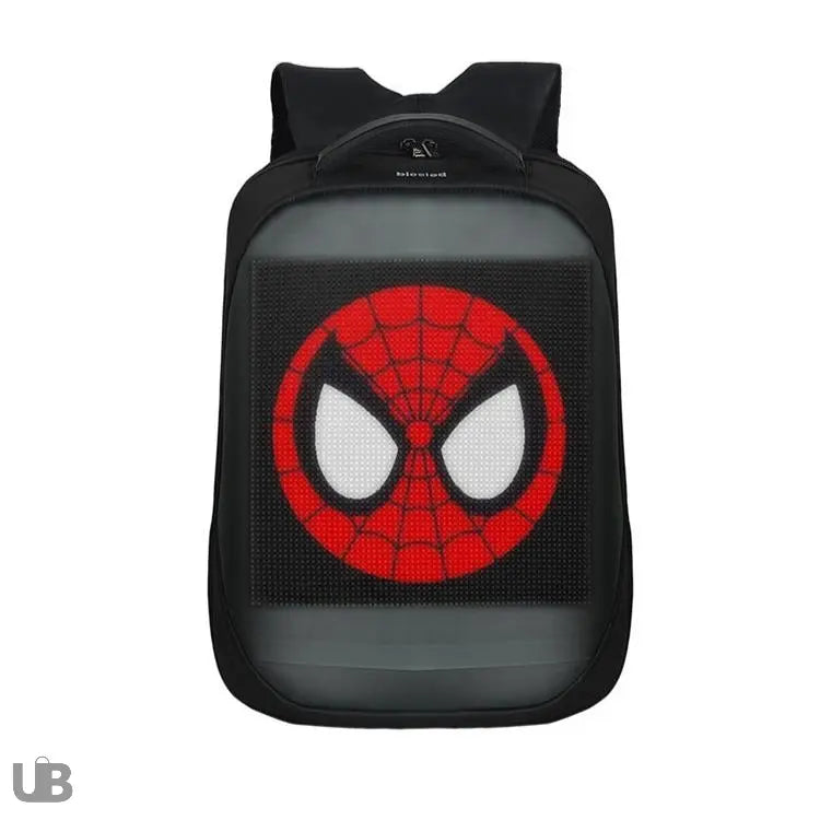 Mochila con pantalla LED controlada desde un celular