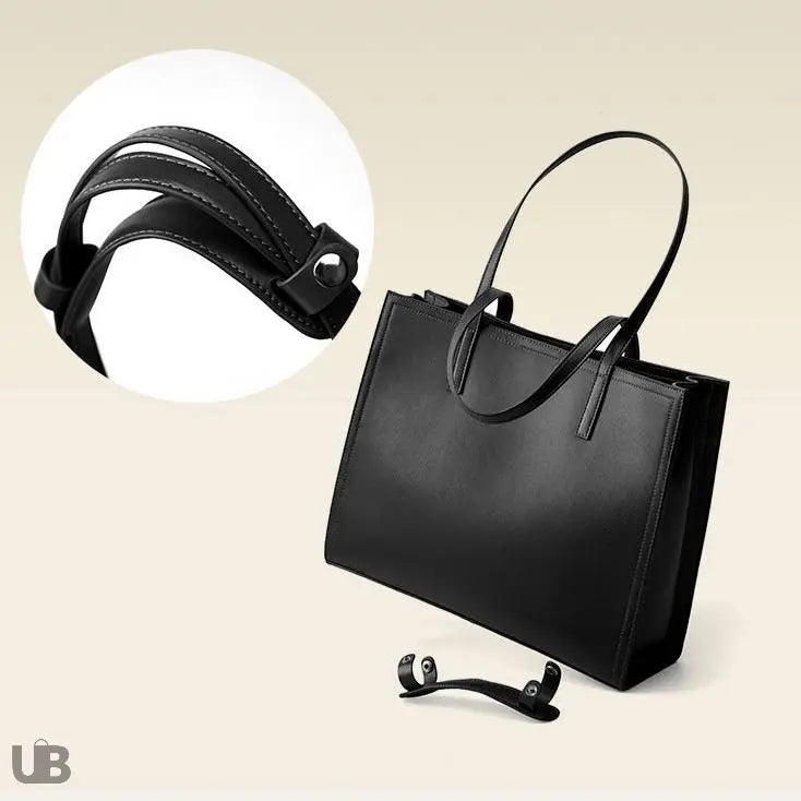 Détails de Sac fourre-tout Lucie en cuir véritable pour ordinateur