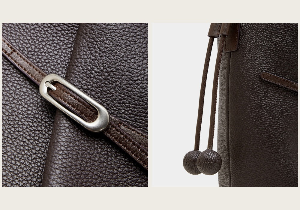 Boucle métallique ovale et liens à extrémités rondes du sac Isabella