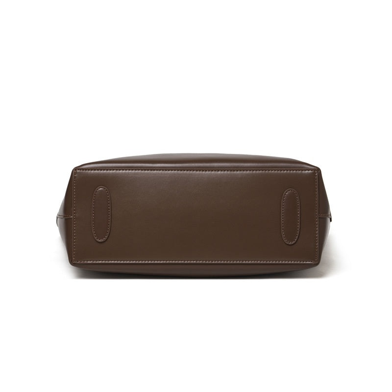 Fond du cabas Marina chocolat et coutures de la base