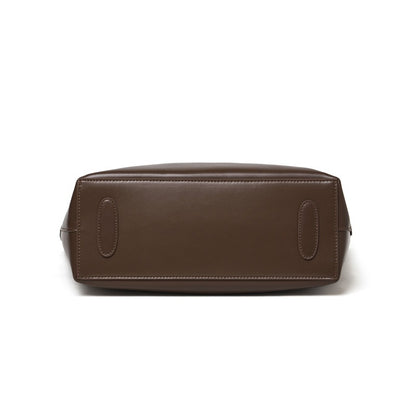 Fond du cabas Marina chocolat et coutures de la base