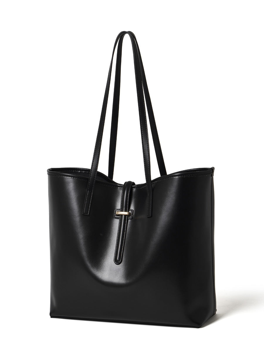 Sac cabas Marina noir vu de trois quarts