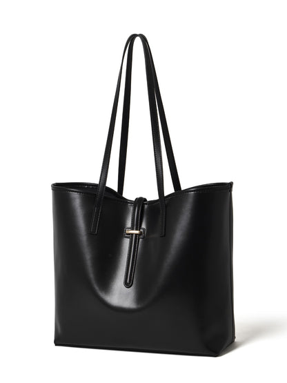 Sac cabas Marina noir vu de trois quarts