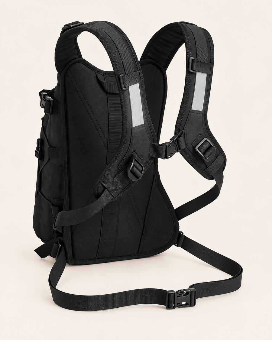 Dos rembourré, bretelles réglables et ceinture amovible du sac Compact
