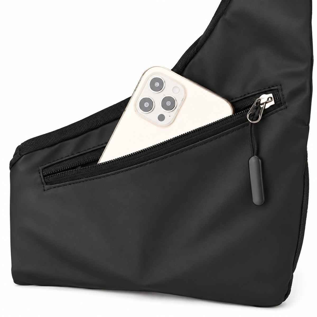 Poche arrière zippée de Function illustrée avec un téléphone