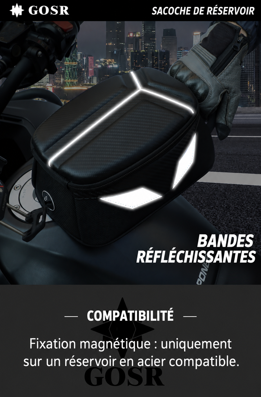 Bandes réfléchissantes et compatibilité avec un réservoir en acier