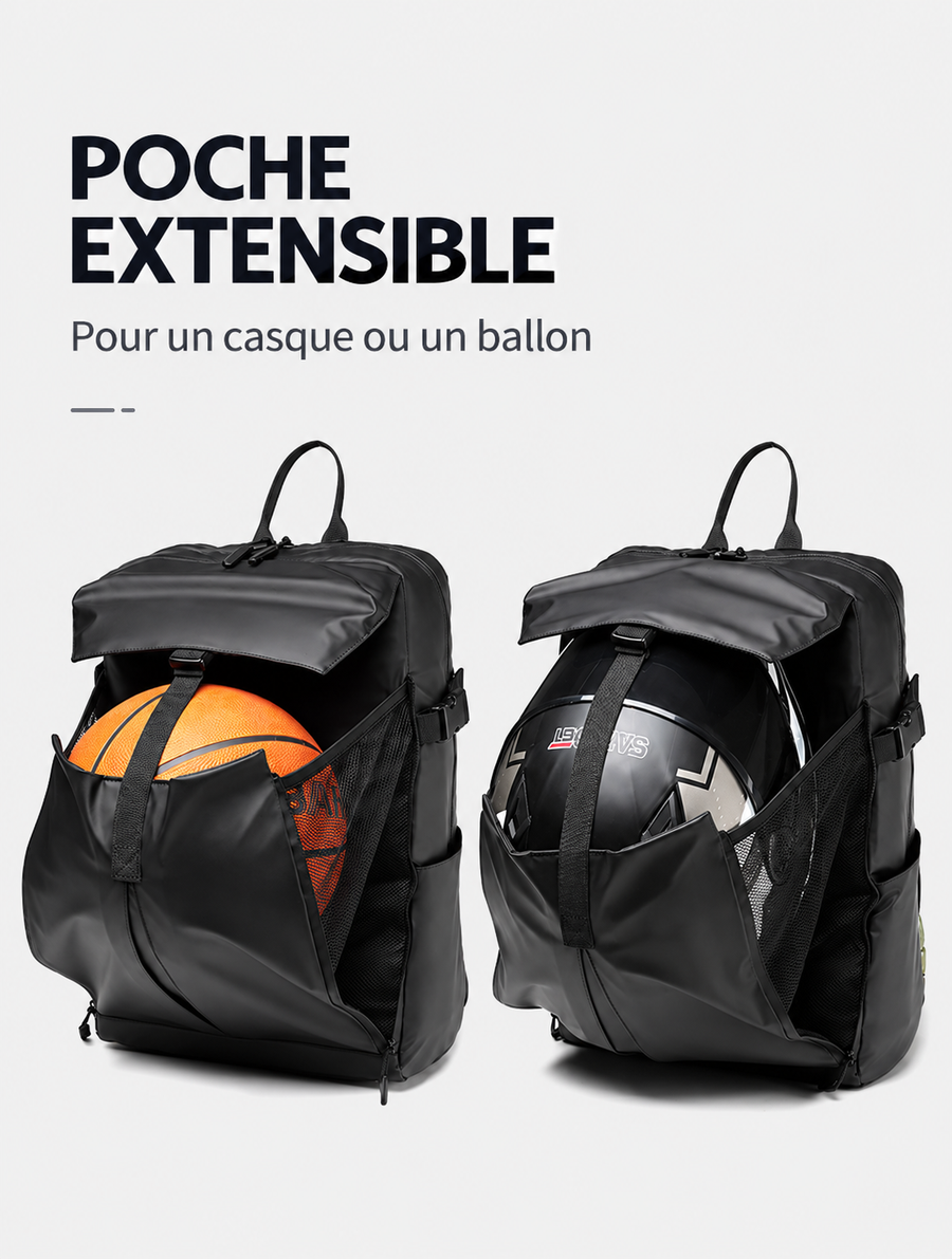 Poche extérieure de Jordan déployée pour un casque ou un ballon