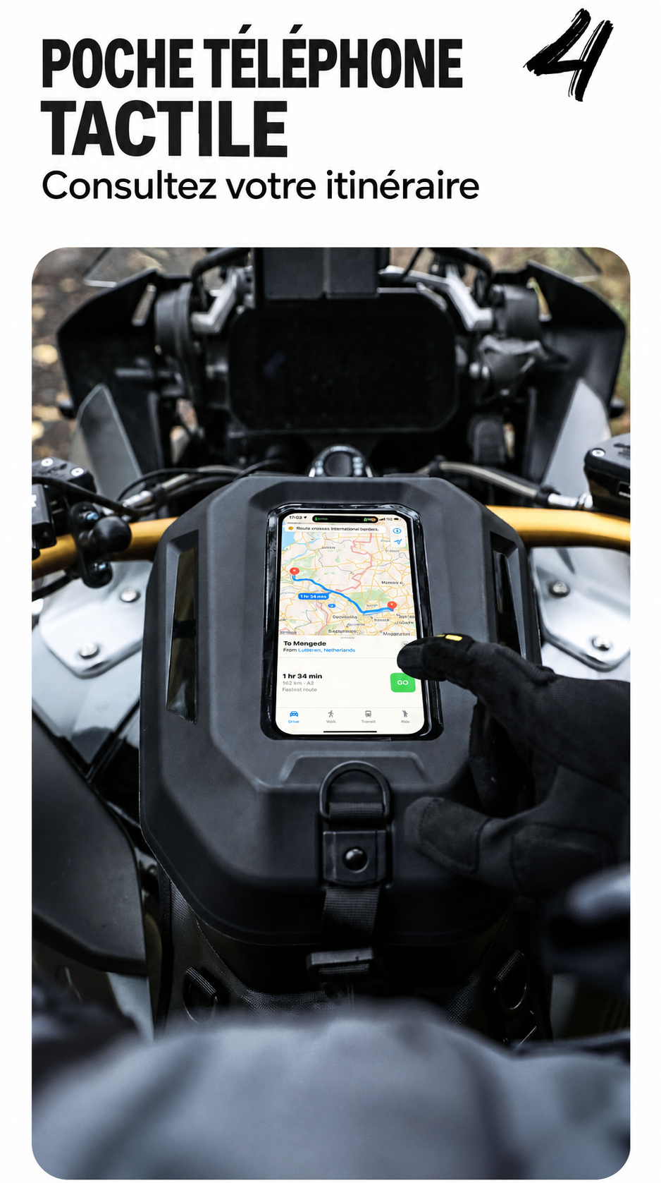 Poche téléphone transparente tactile de la Rhinowalk MTR2506
