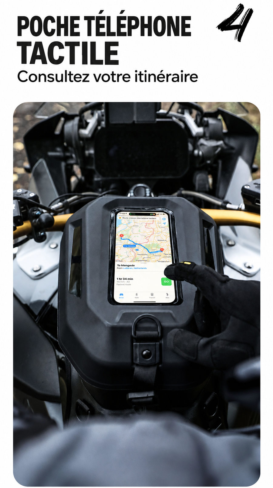 Poche téléphone transparente tactile de la Rhinowalk MTR2506