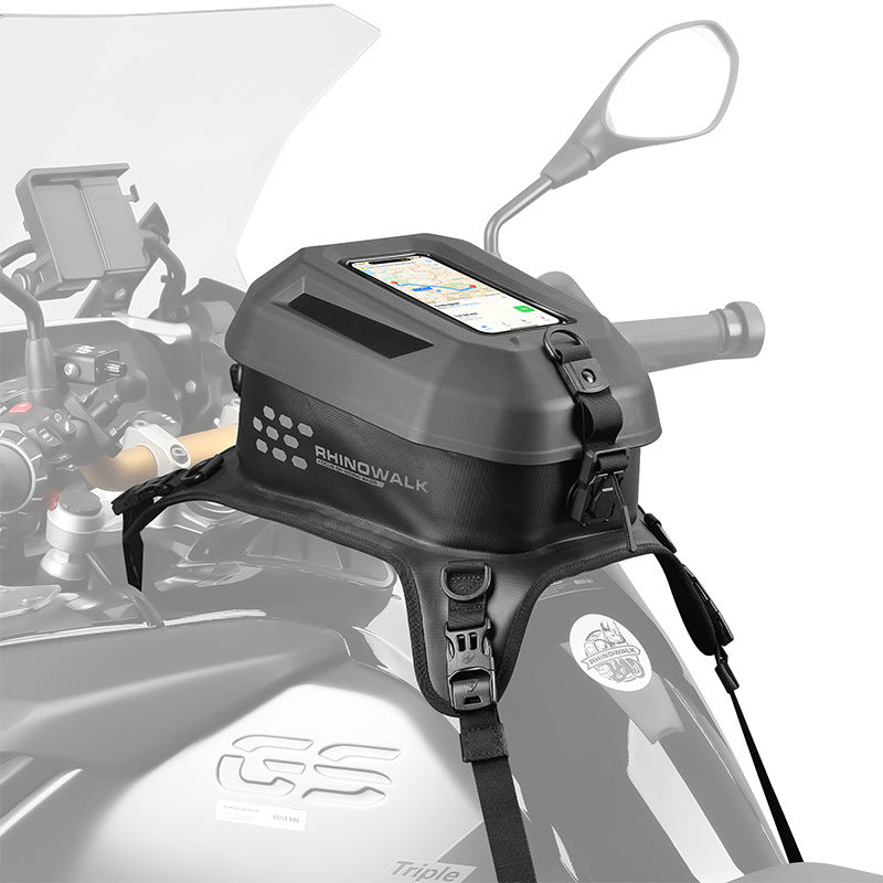 Rhinowalk MTR2506 montée sur une moto, vue latérale