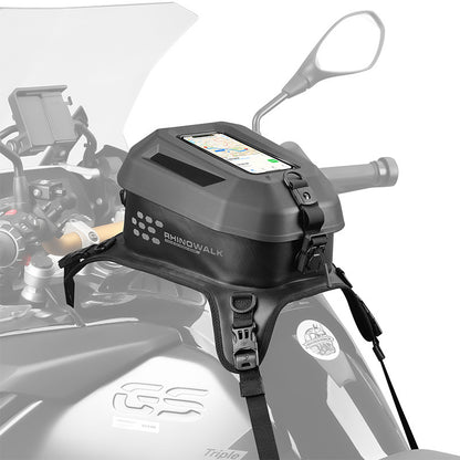Rhinowalk MTR2506 montée sur une moto, vue latérale